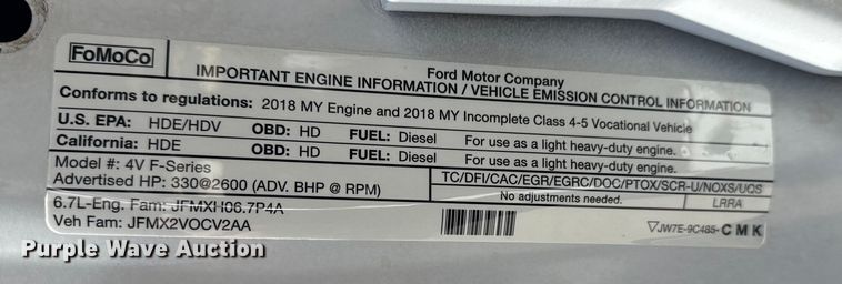 image for item DQ4333 2018 Ford F550 Super Duty Crew Cab flatbed truck