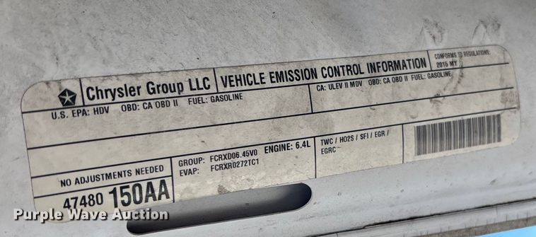 image for item DU0392 2015 Dodge 2500 Crew Cab pickup truck