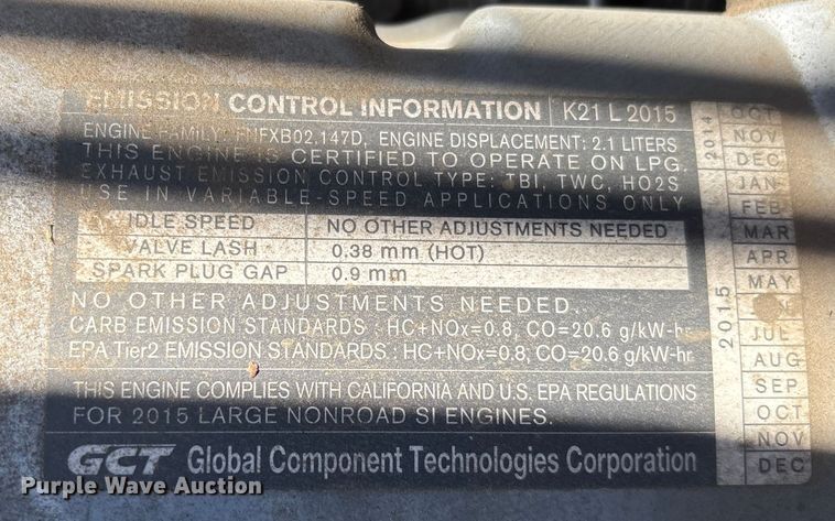 image for item DU0399 2015 Nissan PF50 forklift