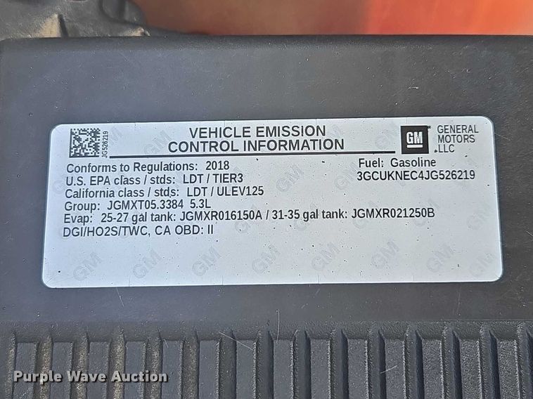 image for item DU2733 2018 Chevrolet Silverado 1500 Crew Cab pickup truck