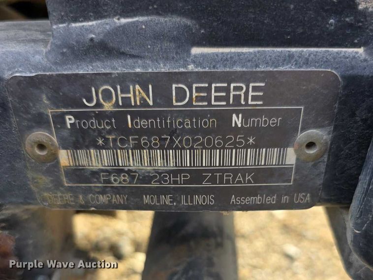 image for item DZ3861 John Deere  Z-Trak F687 ZTR lawn mower