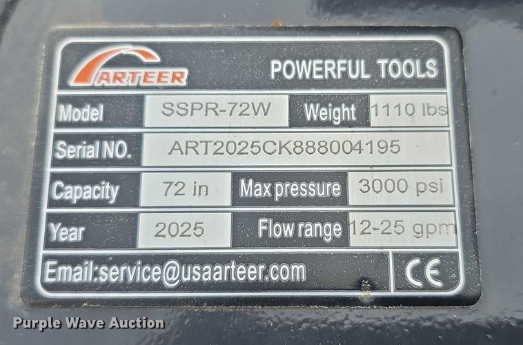 image for item DZ3941 2025 Arteer  SSPR72W  skid steer power rake