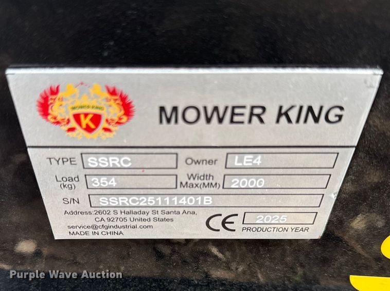 image for item DZ4358 2025 Mower King skid steer brush mower