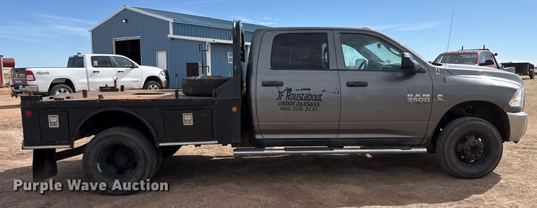 image for item DZ4991 2013 RAM 3500 Crew Cab flatbed pickup truck