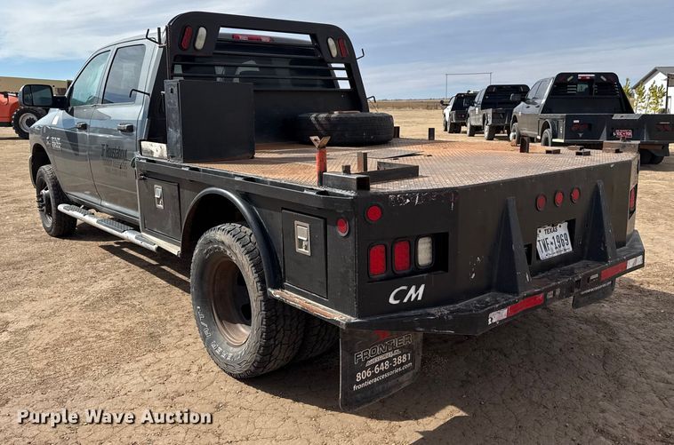 image for item DZ4991 2013 RAM 3500 Crew Cab flatbed pickup truck