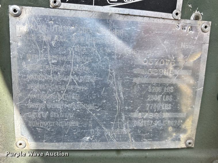 image for item EA4510 1989 AM General M988  SUV