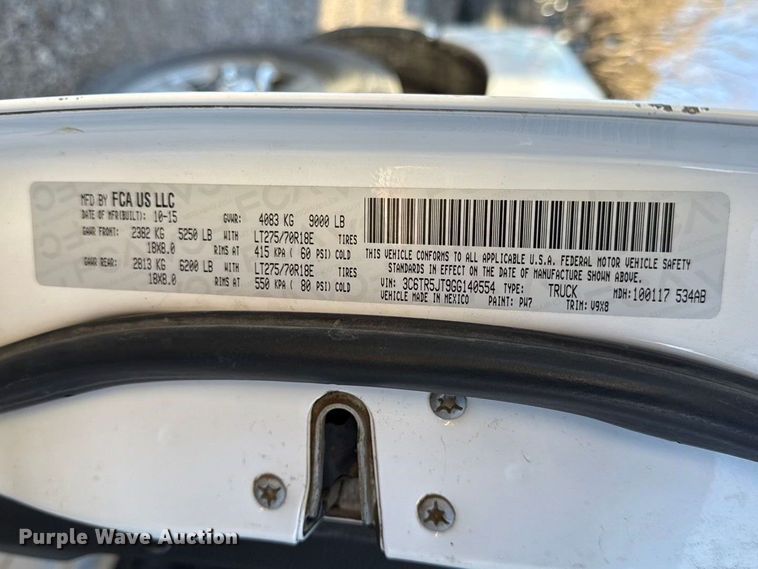 image for item EC4567 2016 Dodge Ram 2500 Crew Cab pickup truck