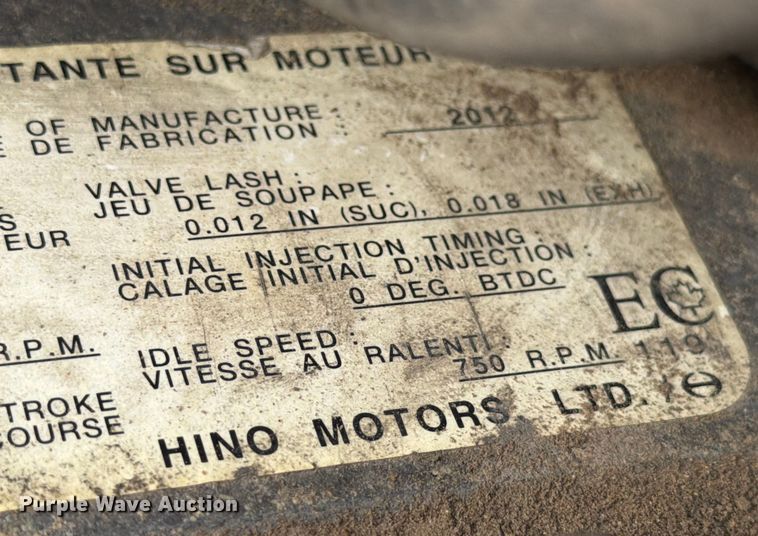 image for item ED5130 2013 Hino 268 vacuum truck