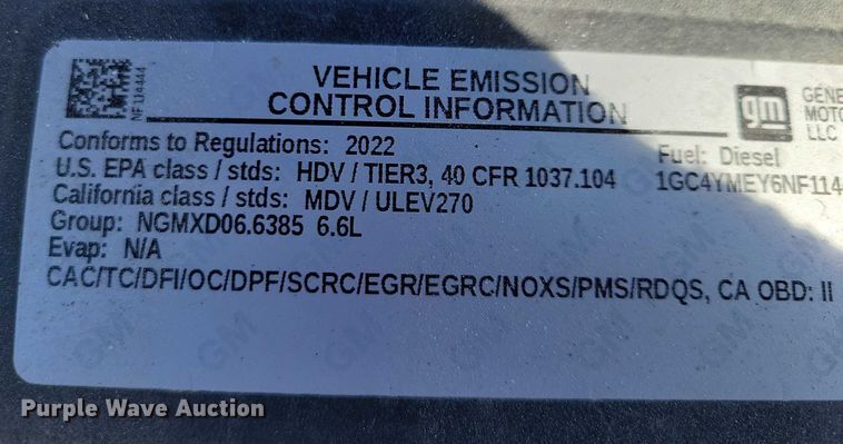 image for item EE0871 2022 Chevrolet Silverado 2500HD Crew Cab pickup truck