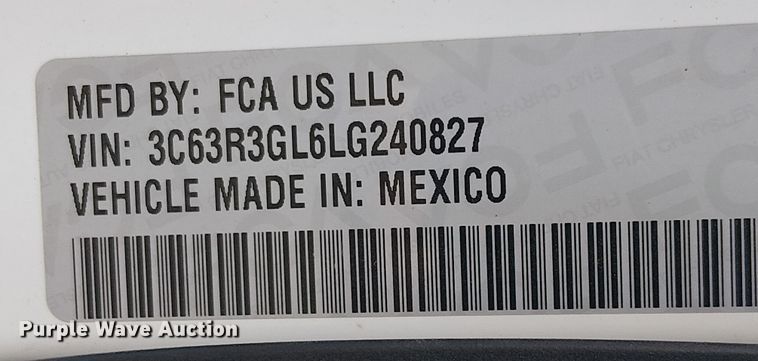 image for item EE5152 2020 RAM 3500 Crew Cab pickup truck