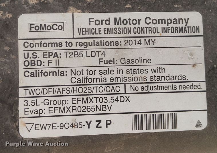 image for item EE5161 2014 Ford F150 Crew Cab pickup truck