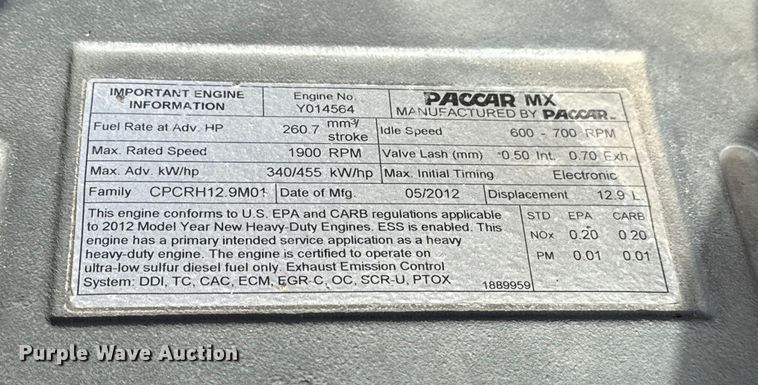 image for item EG1817 2013 Kenworth T660 box truck