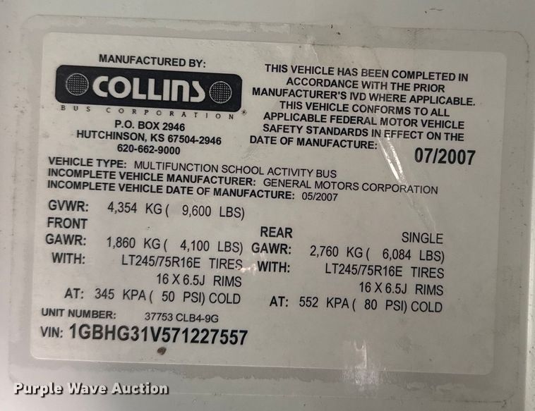 image for item EG2042 2007 Chevrolet Express bus