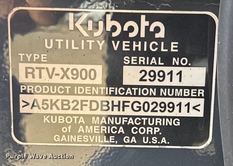 image for item EG2081 Kubota RTV-X900 utility vehicle