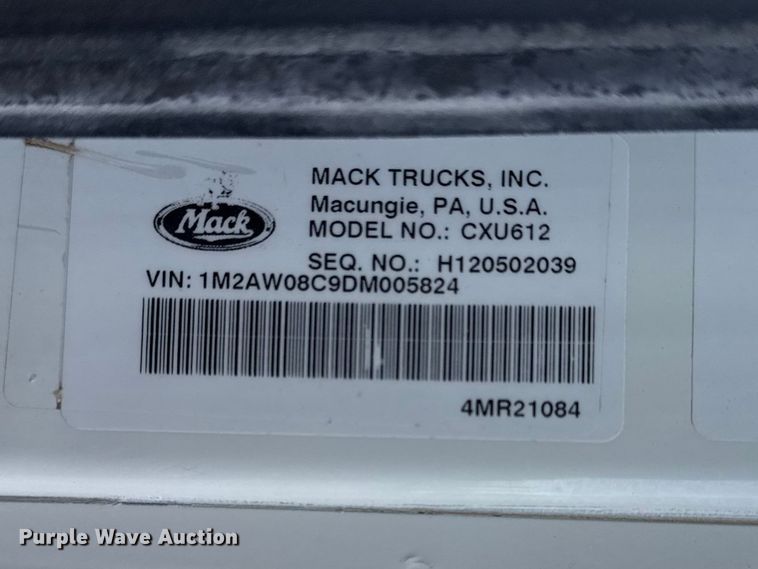 image for item EG2116 2013 Mack CXU612 toter truck