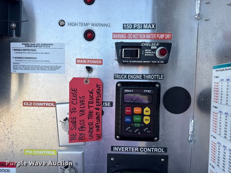 image for item EG2148 2013 Ford F750 Super Duty flatbed truck with PH and chlorine testing system