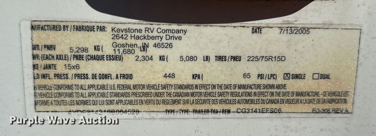 image for item EN0302 2006 Keystone Cougar camper