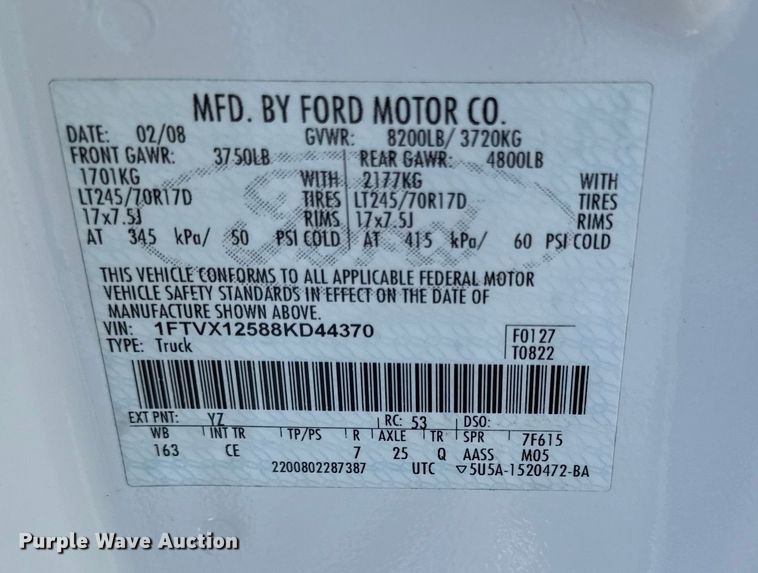 image for item EN0306 2008 Ford F150 Ext. Cab pickup truck