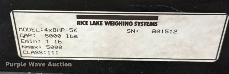 image for item EN3978 Rice Lake Weighing Systems 4x8HP-5K scale