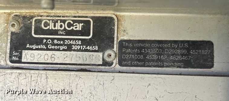 image for item EN5982 1992 Club Car golf cart