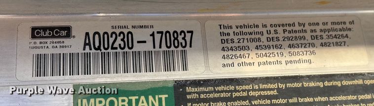 image for item EN5984 2002 Club Car golf cart