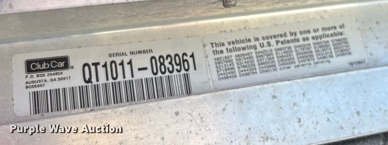 image for item EN5990 2010 Club Car Turf 2 Carryall golf cart