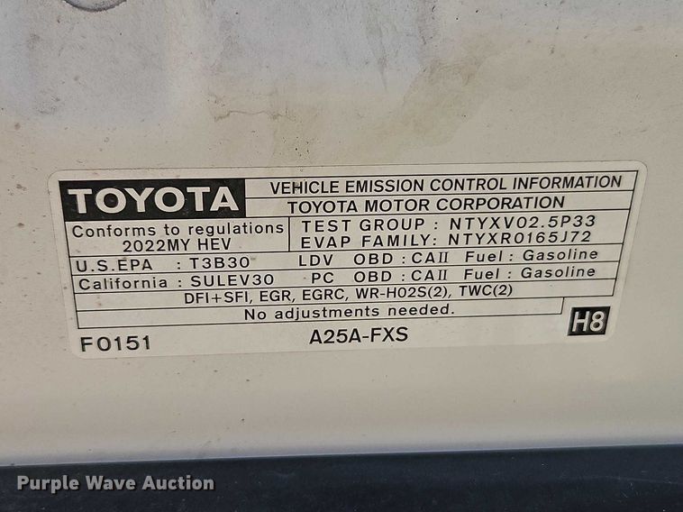 image for item EO7056 2022 Toyota Camry 