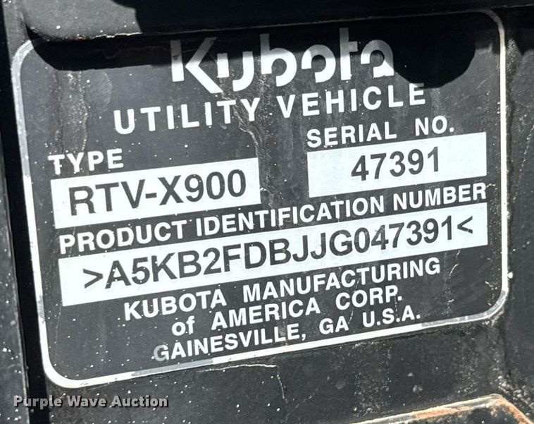 image for item EQ1468 2017 Kubota RTX-X900 utility vehicle