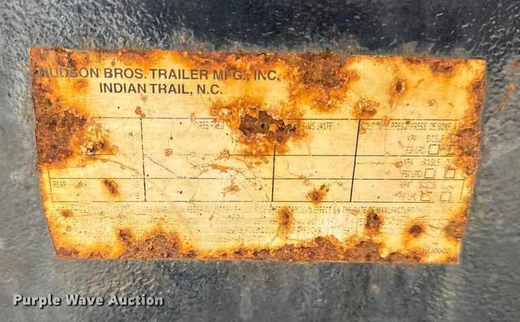 image for item ER0442 1999 Hudson Bros TRAILER equipment trailer