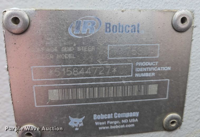 image for item ES2848 2002 Bobcat 753 skid steer loader