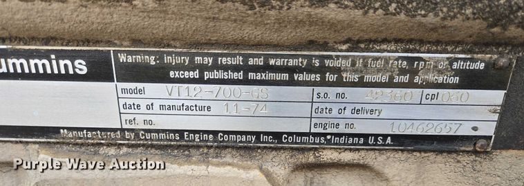 image for item ES2853 1974 Cummins VT12-700-GS 