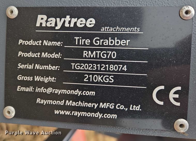 image for item ES2862 Raytree RMTG70 skid steer tire grabber