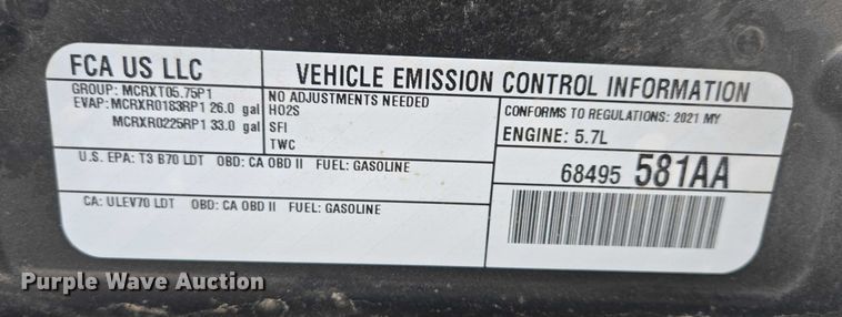 image for item ES2953 2021 RAM 1500 Crew Cab pickup truck