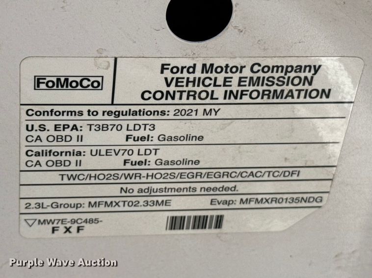 image for item ES5861 2021 Ford Ranger Ext. Cab utility bed pickup truck