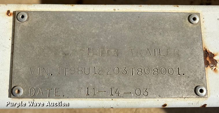 image for item ES8534 2003 TRUC Filter trailer utility trailer