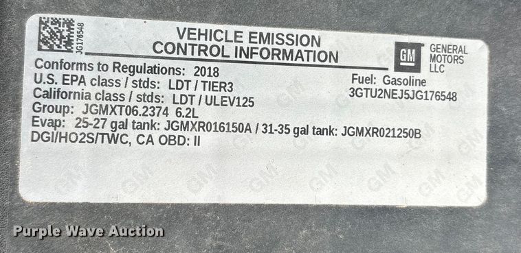 image for item ES8581 2018 GMC Sierra 1500 Crew Cab pickup truck