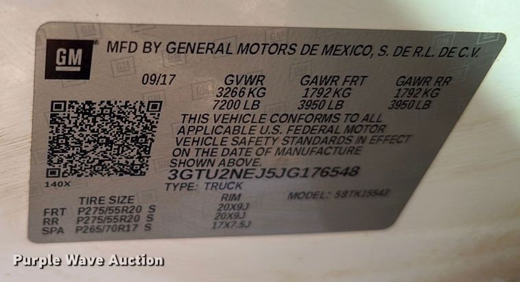 image for item ES8581 2018 GMC Sierra 1500 Crew Cab pickup truck