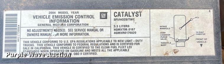 image for item ET1178 2004 GMC Sierra 1500 Ext. Cab pickup truck