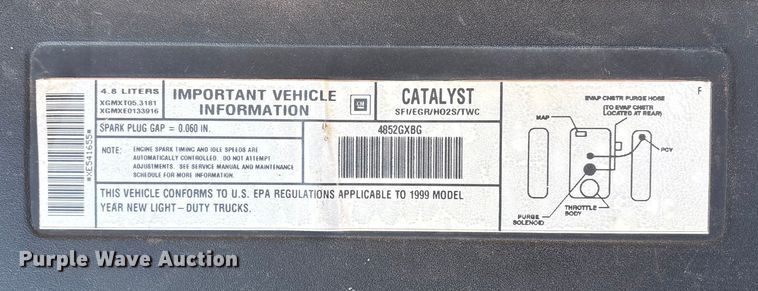 image for item ET1205 1999 GMC Sierra 1500 pickup truck