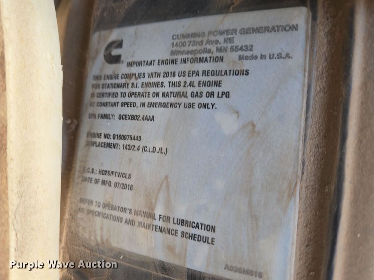 image for item ET1337 Cummins Power Generation C25 N6 generator