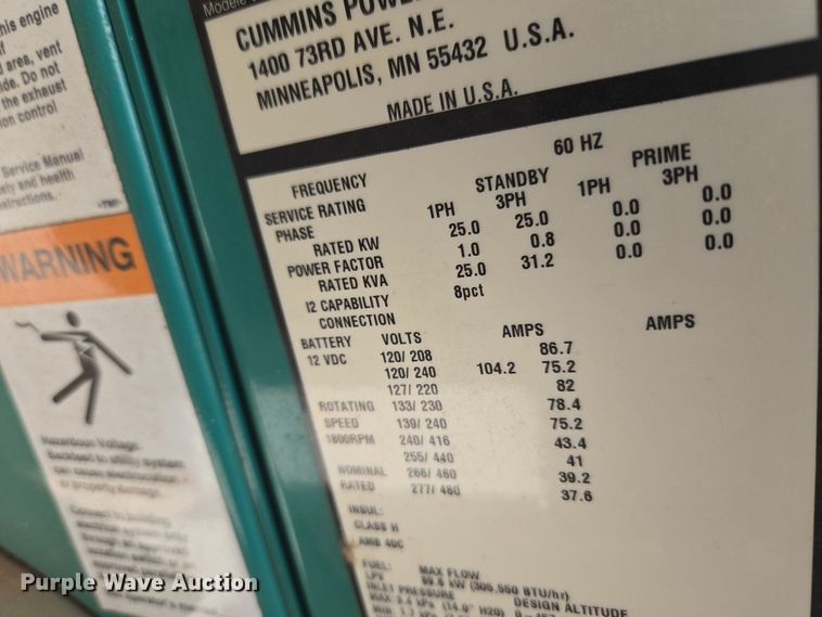 image for item ET1338 Cummins Power Generation GGMB-1408154 generator