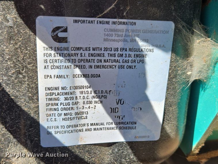 image for item ET1342 Cummins Power Generation GGMB-1328105 generator