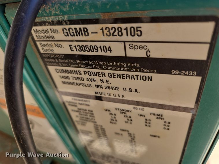 image for item ET1342 Cummins Power Generation GGMB-1328105 generator