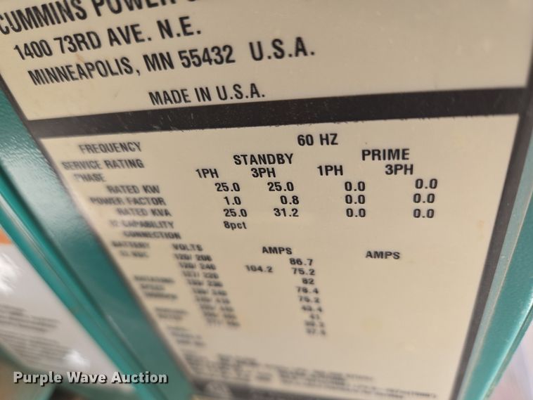 image for item ET1343 Cummins Power Generation GGMB-1405538 generator