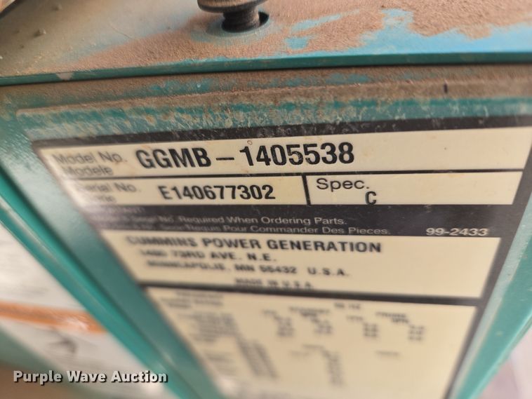 image for item ET1343 Cummins Power Generation GGMB-1405538 generator
