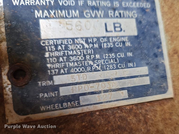 image for item ET1346 1961 Chevrolet Apache 10 pickup truck