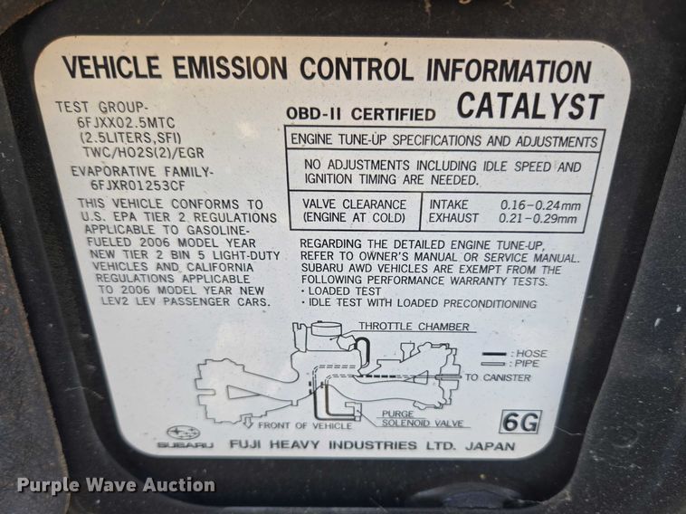 image for item ET1373 2006 Subaru Impreza Outback 