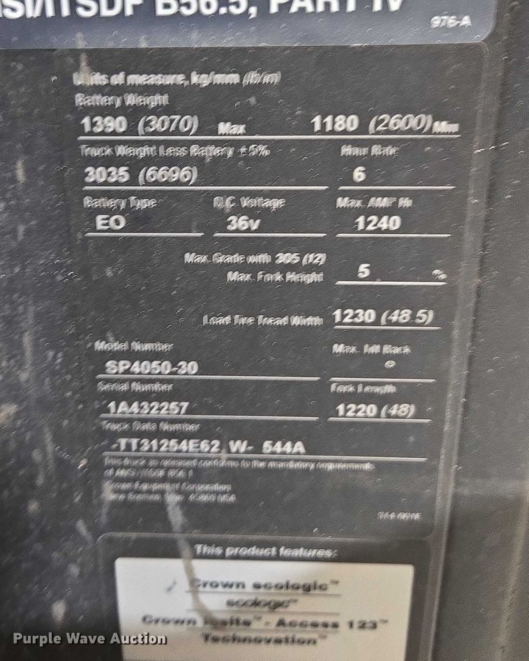 image for item ET1375 Crown SP4050-30 order picker