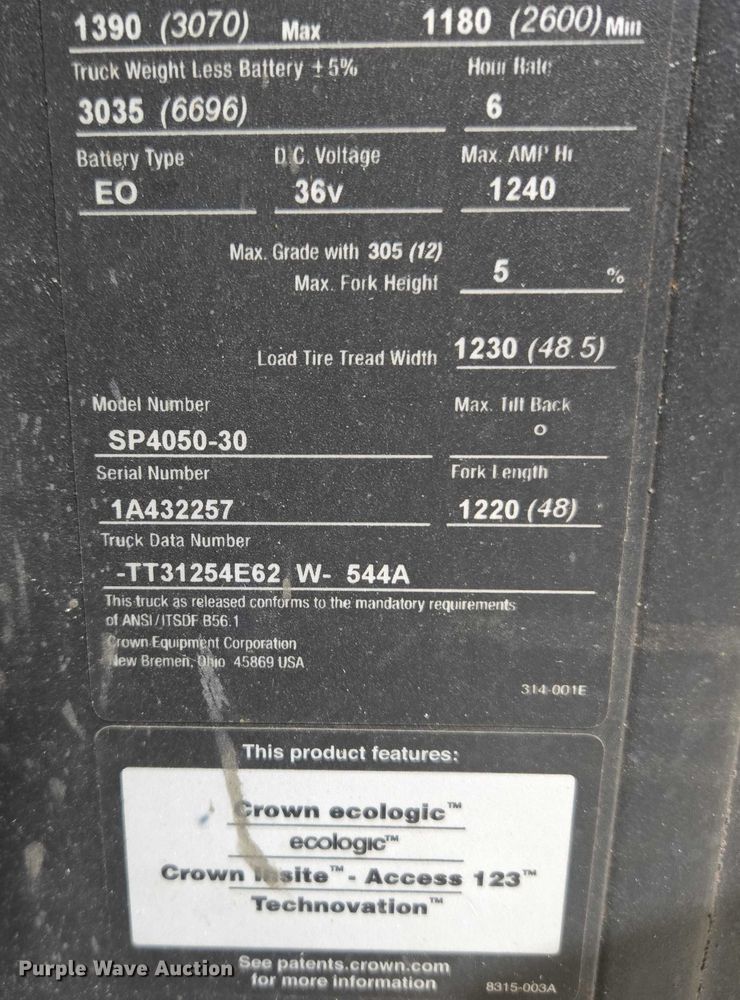 image for item ET1375 Crown SP4050-30 order picker