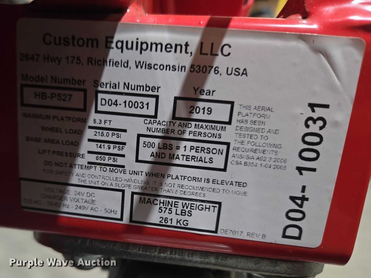 image for item ET1401 2019 Hy-Brid HB-P527 scissor lift